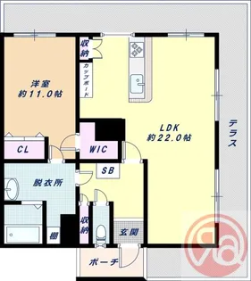 グランドハイツ阿倍野【1階】の間取り