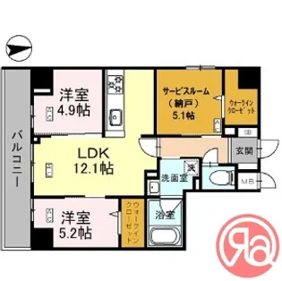 シスネ難波宮【2階】の間取り