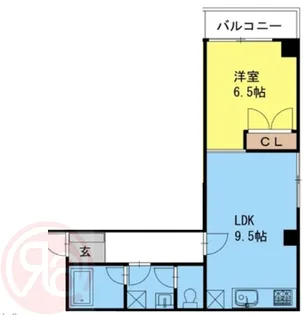 フローレンス弁天【4階】の間取り