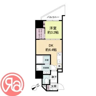 1DKの間取り画像