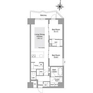 コンフォリア・リヴ谷町四丁目【9階】の間取り