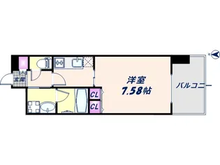 大阪府大阪市西区新町4丁目【マンション】の間取り