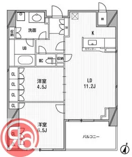 アーデンタワー福島ウエスト【12階】の間取り