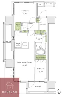 ザ・パークハビオ都島フロント【10階】の間取り