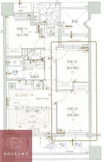 エステムコート都島キャトルプランシュ【402号室】の間取り