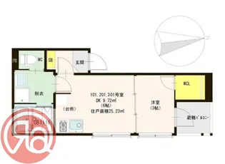 ハーモニーテラス泉尾【3階】の間取り
