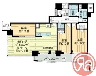 大阪府大阪市西区新町1丁目【マンション】の間取り