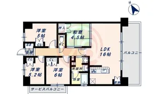 メイツ阿倍野【2階】の間取り