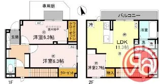 大阪府大阪市阿倍野区阪南町2丁目【タウンハウス】の間取り