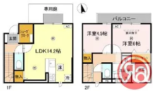 大阪府大阪市阿倍野区阪南町2丁目【テラスハウス】の間取り