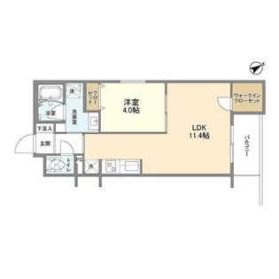 ウェルスクエア帝塚山【4階】の間取り