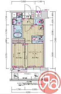プレサンス桜川グロワール【9階】の間取り