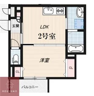 クリエオーレ東中浜【202号室】の間取り