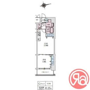 スプランディッド上本町WESTⅡ【14階】の間取り