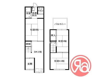大阪府大阪市阿倍野区橋本町【一戸建】の間取り