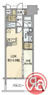 リビオ住吉駅前【1302号室】の間取り