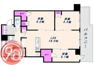 シエリアタワー大阪堀江【34階】の間取り