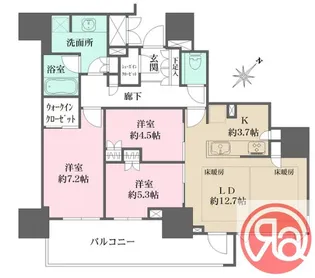 グランドメゾン上町台レジデンスタワー【12階】の間取り