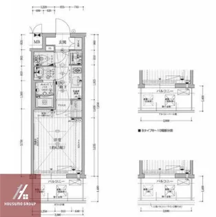 プレサンス天神橋ラ・デュアル【6階】の間取り