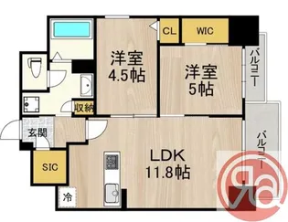 2LDKの間取り画像