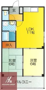 タウンコート鎮西【2階】の間取り