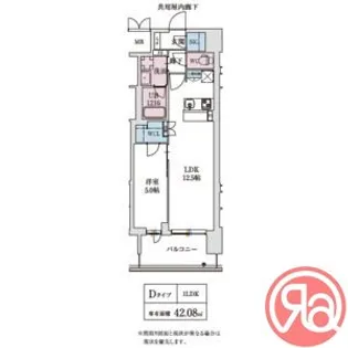 スプランディッド本町東DUE【10階】の間取り