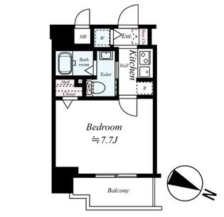 スワンズ江戸堀ウエストパーク【803号室】の間取り