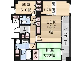 グランドメゾン天王寺小橋町【2階】の間取り