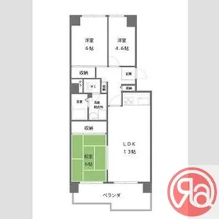 あべのC1コーポ【14階】の間取り