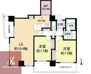 クロスレジデンス大阪新町【21階】の間取り