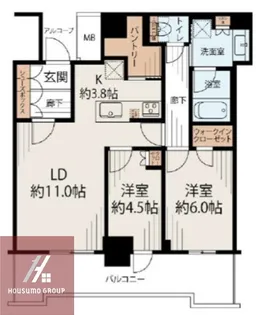シエリアタワー大阪堀江【38階】の間取り