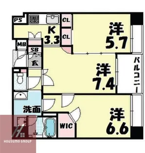 2DKの間取り画像