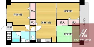 シャトー西梅田マンション【2階】の間取り