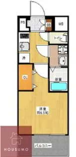 レジュールアッシュ都島ヴェルクレール【4階】の間取り