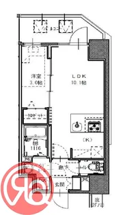 S-RESIDENCE福島玉川Uno【10階】の間取り