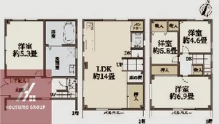 大阪府大阪市港区南市岡2丁目【一戸建】の間取り