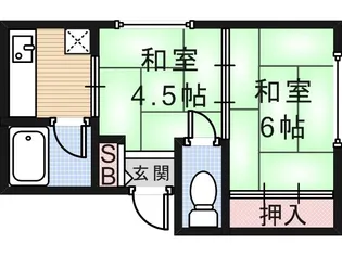 グリーンハイツ天王寺【2階】の間取り