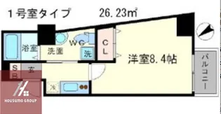 メインステージ西天満T’s SQUARE【1201号室】の間取り
