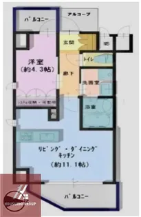 ダイナシティ北浜【14階】の間取り