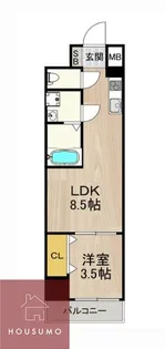 1LDKの間取り画像