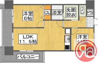 コーラル針中野【3階】の間取り