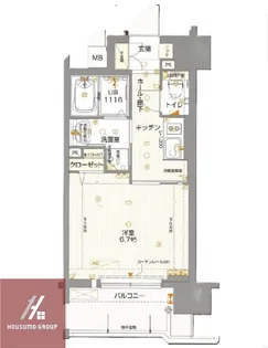 エイペックス大阪城西【7階】の間取り