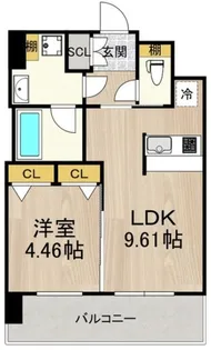 プレジオ弁天町ASIAN【8階】の間取り
