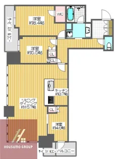 シエリアタワー大阪堀江【36階】の間取り