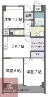 ハーヴィス・カエロン【403号室】の間取り