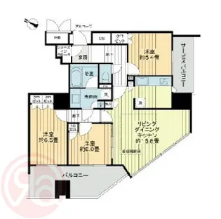 ザ・ファインタワーウエストコースト【11階】の間取り