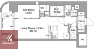 コンフォリア・リヴ北浜淡路町【6階】の間取り