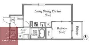 クオッカ都島【1階】の間取り