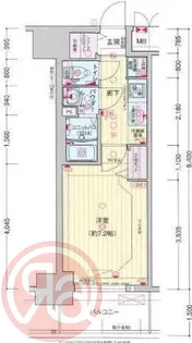 プレサンス大国町ラヴェニール【6階】の間取り