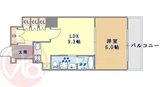 リーガル四ツ橋立売堀Ⅱ【405号室】の間取り